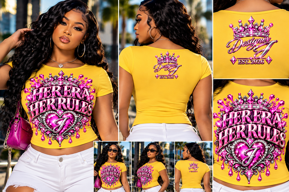 Her Era Her Rules Women's Asymmetrical Off-the-Shoulder T-Shirt