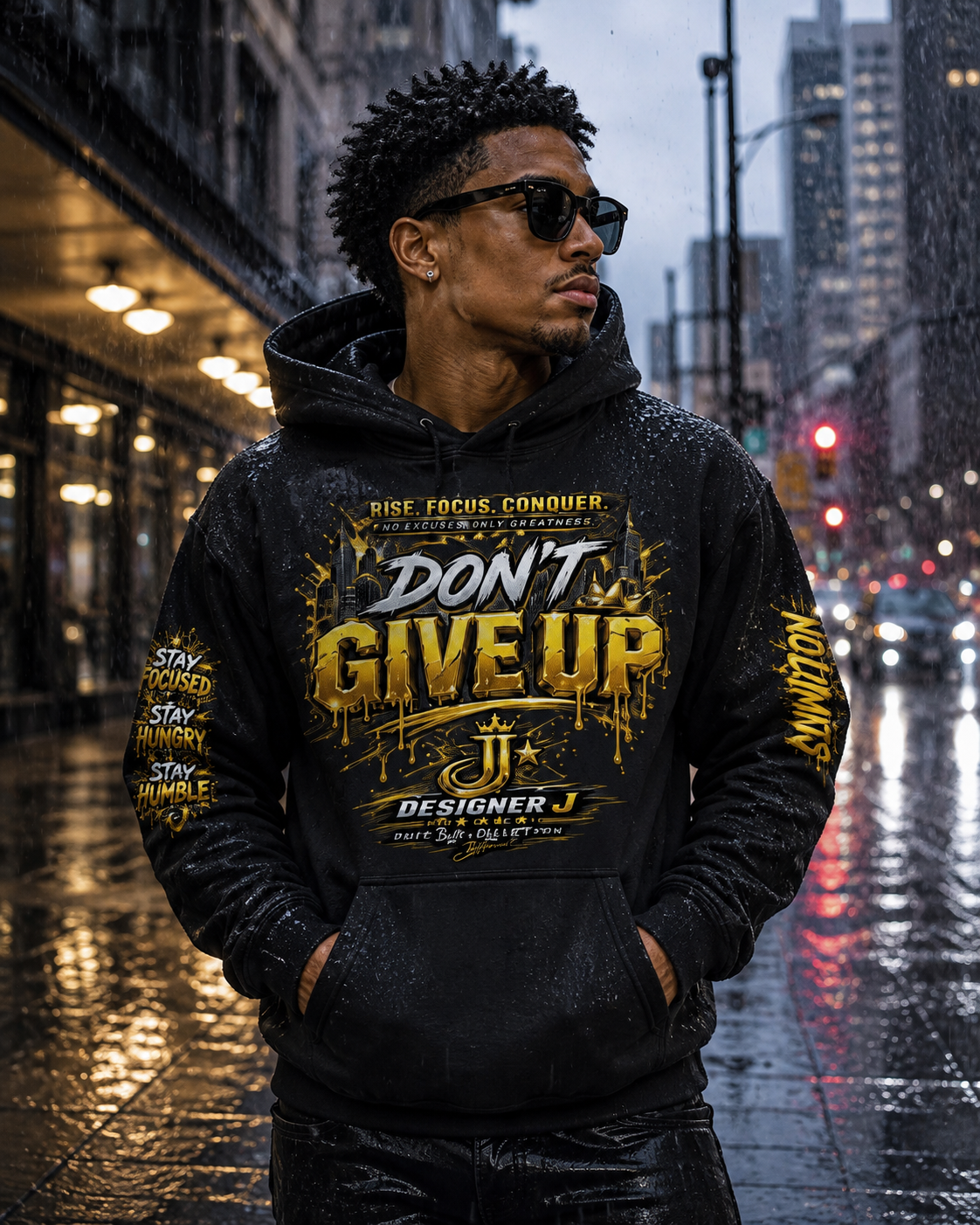 Don't Give Up Oversize Fleeced Hoodie