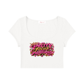 Pretty Focus & Prosperous  Slim Crop Tee – Cap Sleeve