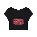 Pretty Focus & Prosperous  Slim Crop Tee – Cap Sleeve
