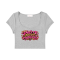 Pretty Focus & Prosperous  Slim Crop Tee – Cap Sleeve