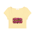 Pretty Focus & Prosperous  Slim Crop Tee – Cap Sleeve