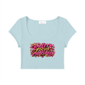 Pretty Focus & Prosperous  Slim Crop Tee – Cap Sleeve