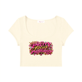 Pretty Focus & Prosperous  Slim Crop Tee – Cap Sleeve